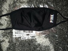 NEW Victoria Secret pink REUSABLE Face MAsk black w/rainbow logo