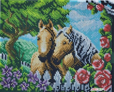Bead Embroidery Kit Horses DIY Craft Kit Stamped Needlework a4h 207