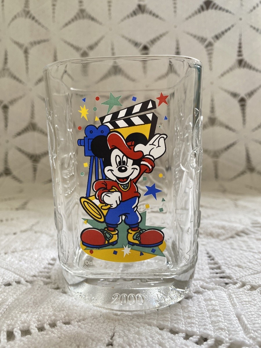 2000 Walt Disney World McDonalds Glass Cup Mickey Mouse Hollywood