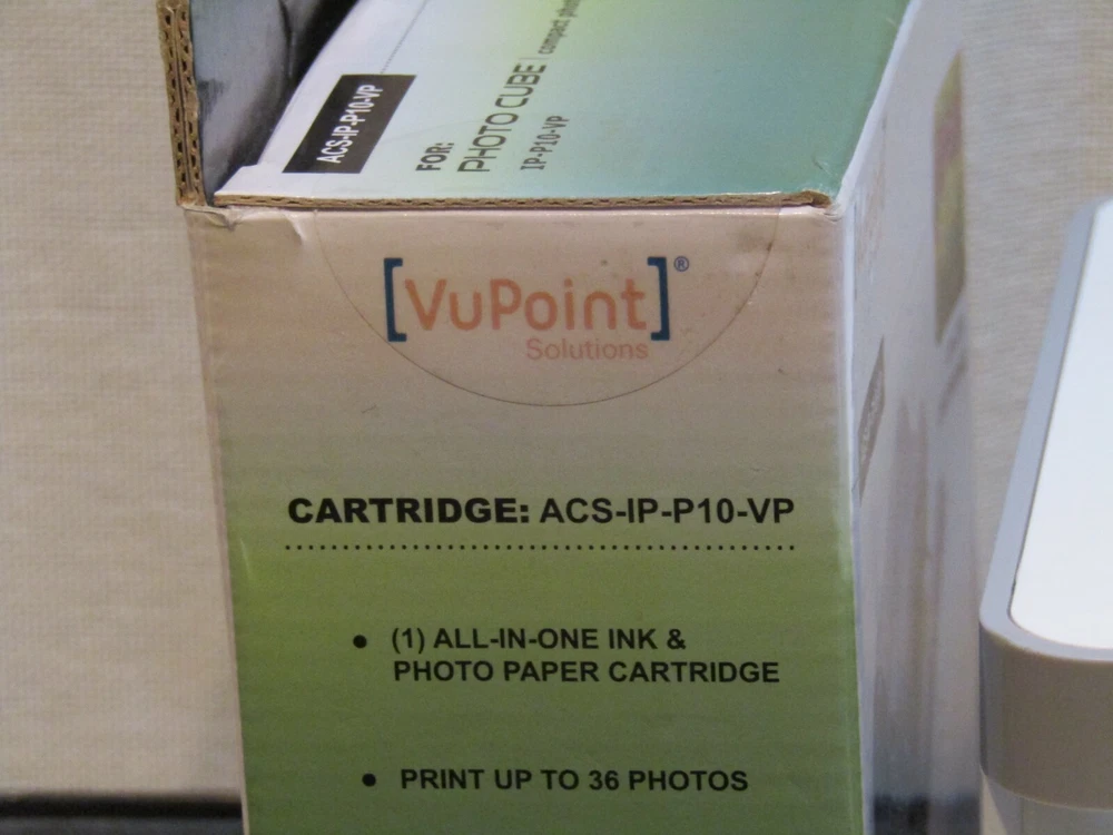 VUPOINT PHOTOCUBE IPWF WIRELESS PHOTO PRINTER Bundle W/Unopened Print Cartridge