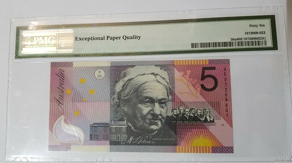 2001 Australia $5 "Commemorative" PMG66 EPQ GEM <P-56a> @Polymer  - Image 2 of 4