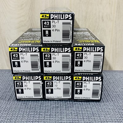 Lot of 7 Phillips PL-T42W/30-4 Pin High Performance Compact Flourescent Bulb NIB