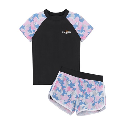 Kids Girls Bathing Suit Sunsuit Tankini Hawaii Surfing Outfit Tankini Set Cute - Picture 9 of 27
