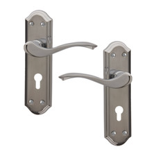 UAP Windsor Style Lever on Backplate Internal Door Handle Euro Lock in Chrome