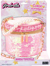 Bag Bauletto, Borsa a Tracolla a Forma Di Cilindro, Con Paillettes