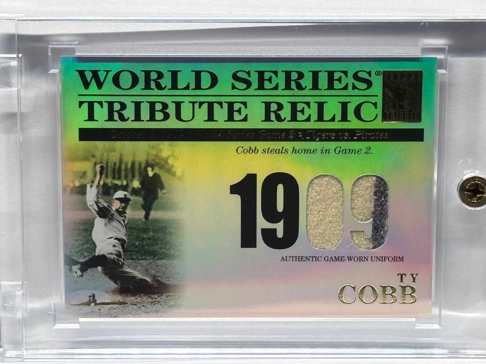 Ty Cobb 2003 Topps Tribute World Series - Tribute Relics Pin Stripe #TR-TC /425