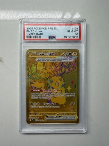 2025 POKEMON PRE EN-PRISMATIC EVOLUTIONS HYPER RARE #179 PIKACHU EX PSA 10