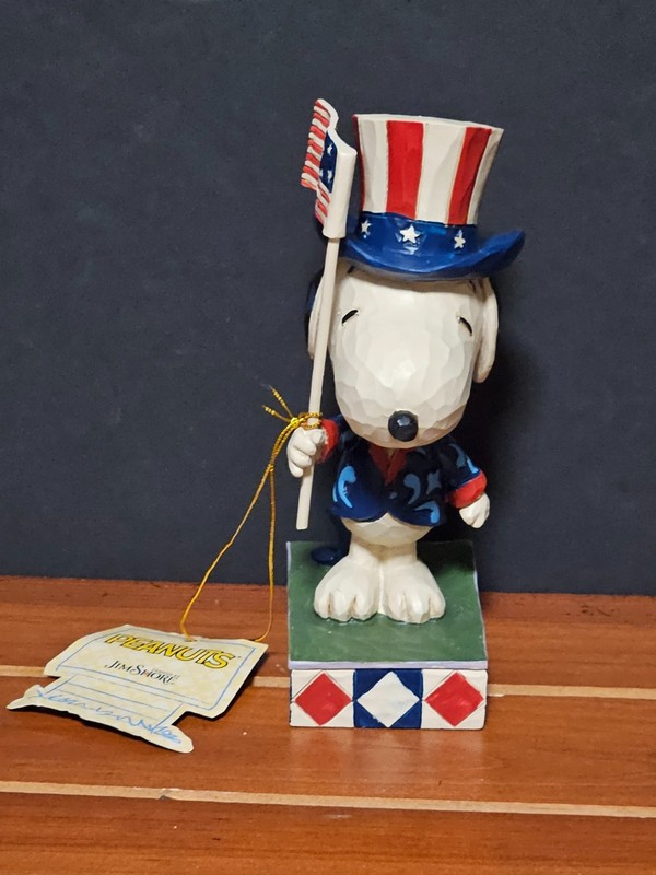Jim Shore Peanuts 4043617 Patriot Uncle Sam Snoopy 4th of July Figure New W/ Box