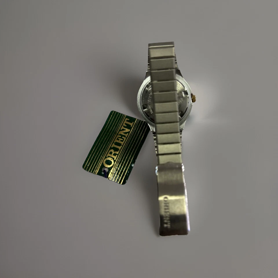 JAPÃO GENUÍNO VINTAGE ORIENT RELÓGIO MASCULINO MOSTRADOR COR PRATA Mergulhador Casual Formal - Imagem 3 de 3