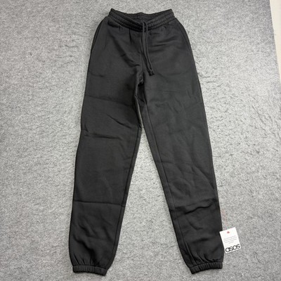 ASOS DESIGN Pants Women XS Black Ultimate Cuffed Brushback Jogger Fleece Lounge