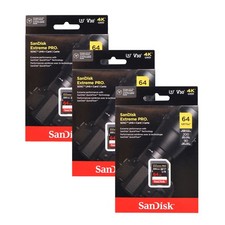 3x Sandisk 64GB Extreme PRO SDXC UHS-I Memory Card