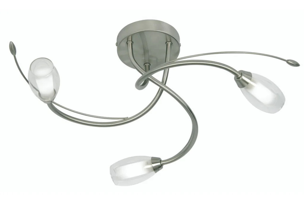 Ceiling Light Silver Pandora 3 Antique Chrome Oaks Lighting 6203/3 AC