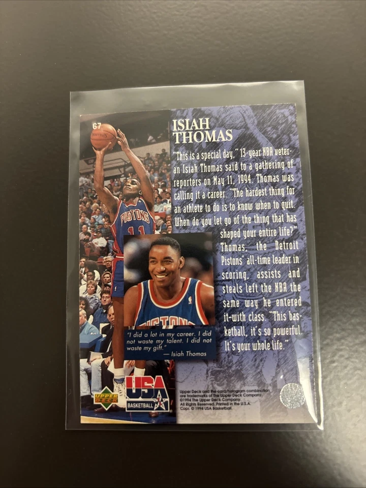 1994 Upper Deck USA Basketball - Isiah Thomas #67 - Image 2 of 2