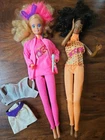 Lot 2 Barbie & The Rockers Dolls Dee Dee Orange Pink Vintage Neon 80s 1986
