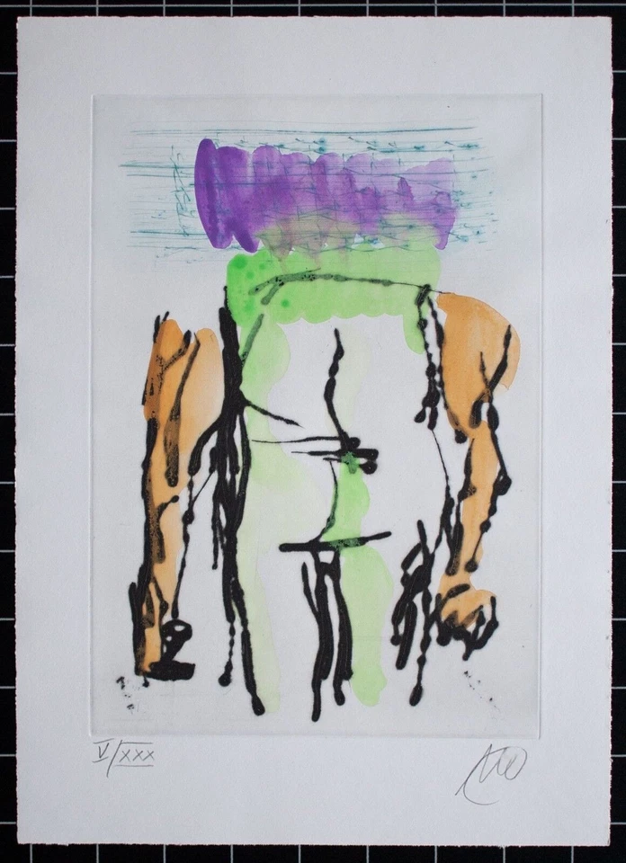 Markus Lüpertz Kunst Regeln geben Neoexpressionismus aquar Radierung 2005 5/30 - Bild 2 von 3