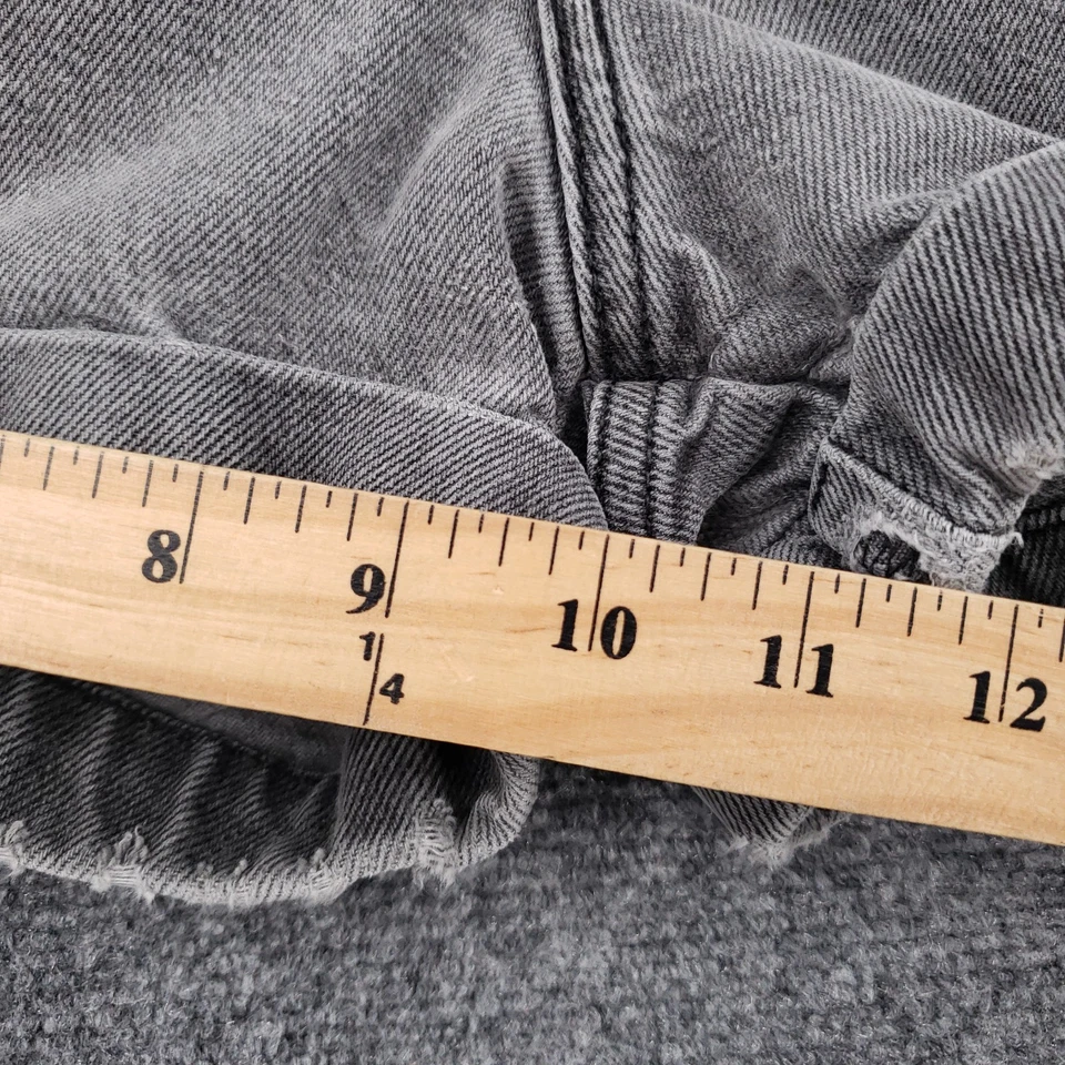 Pantalones Cortos Guess Georges Marciano Para Mujer 6P Gris Pequeño Tiro Alto Puños Cremallera Mosca Denim Foto 3 de 4