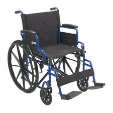 Blue Wheelchair 20" w/ Flip Desk Arms  Elevating Leg Rest - Drive Medical New
