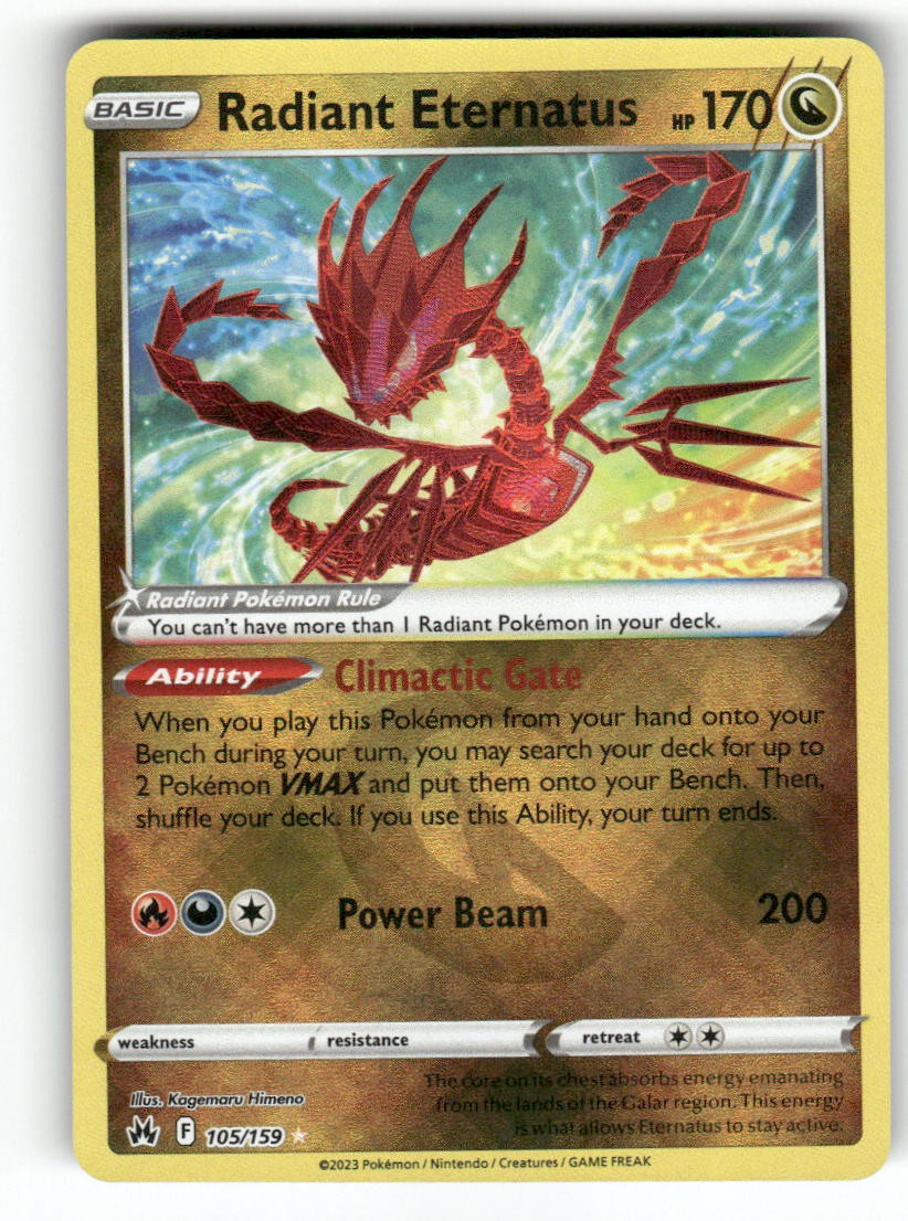 Radiant Eternatus 105/159 - Radiant Rare Crown Zenith Pokemon Holo NM