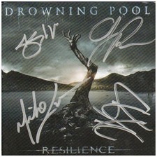 Drowning Pool All Current Members Autographed Resilience CD Cover x4