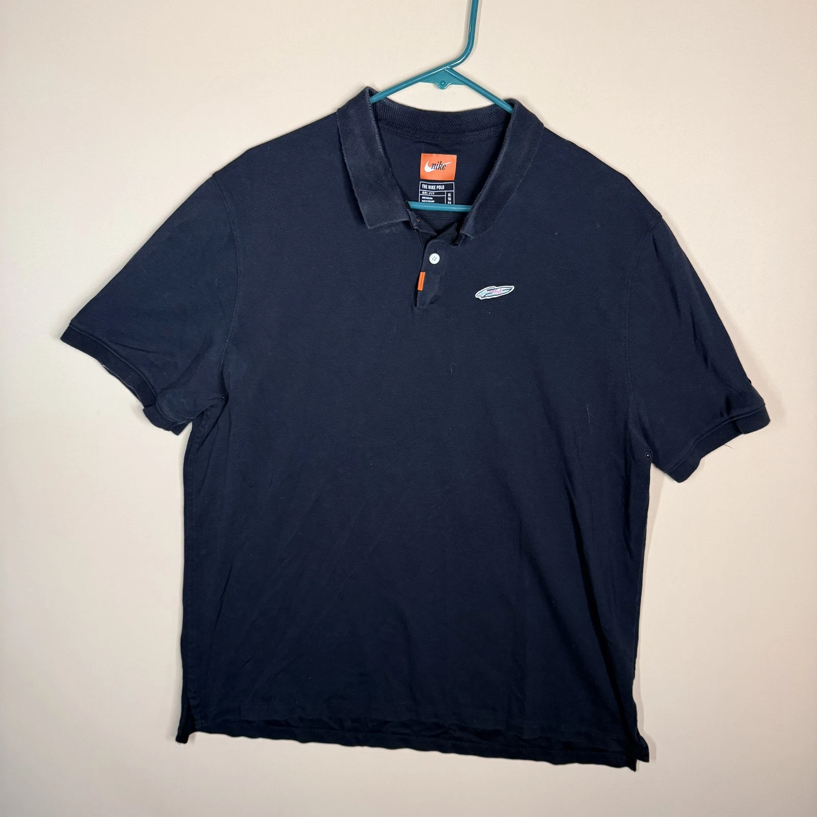 Nike Neon Speedboat Swoosh Pique Polo Golf Shirt Black Men's Size XL