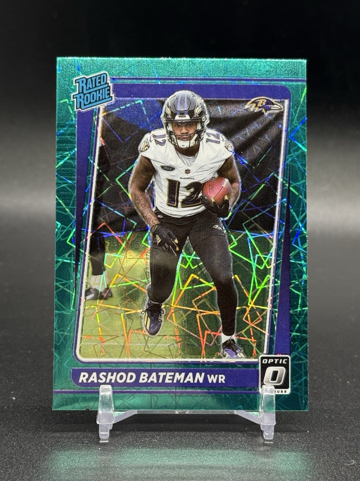 2021 Donruss Optic Rashod Bateman #210 Green Velocity (RC) Baltimore Ravens
