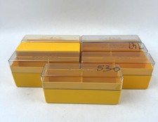 Vintage Photo Slide Kodak Slide Box Storage Yellow Lot Of 7 Made In France