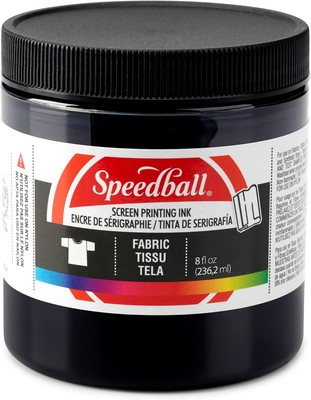 Speedball Fabric Screen Printing Ink, 8-Ounce, Black for T-Shirt and 