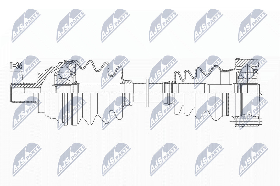 NTY OE NPW-VW-161 Drive Shaft for AUDI,SKODA