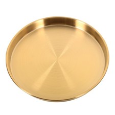  Round Dish Stainless Steel Dinner Plate Kitchen Metal Plates for Eating