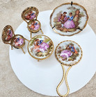 Vintage Limoges Fragonard 5 pc Set. Miniature Table and Chairs, Plate and Mirror — photo 2