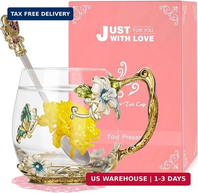 Wisolt Mothers Day Gifts for Mom Glass Tea Mugs for Women Grandma Sister Coworke