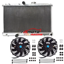 Radiator+FANS For 1993-1997 1994 Toyota Corolla Geo Prizm AE101 1.6L 1.8L L4 MT