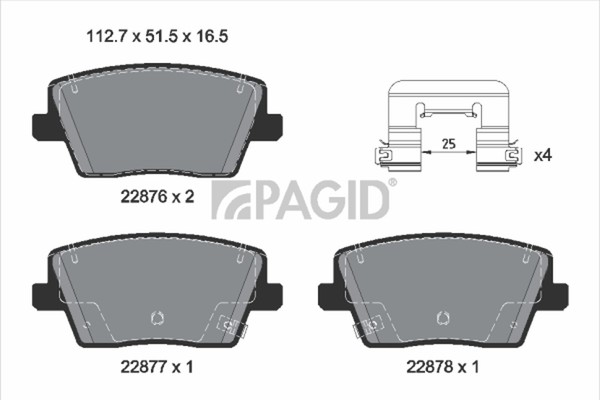 Pagid Bremsbelagsatz Scheibenbremse T3190N FüR Hyundai Kona OS OSE OSI-image