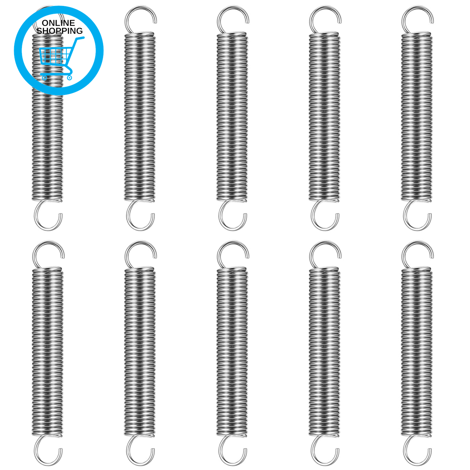 Extension & Compressed Springs, Dual Hook Heavy Duty Stainless Steel Replacement
