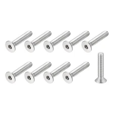 30Pcs M5x25mm Flat Socket Head Countersunk Machine Screws 304 Stainless Steel