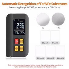 Coating Thickness Gauge for Car Digital Paint Meter 0~1500µm Fe NFe Dual Probe