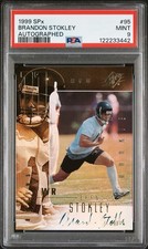 1999 UPPER DECK SPX BRANDON STOKLEY ROOKIE ON CARD AUTO RAVENS PSA 9 POP 7. rookie card picture