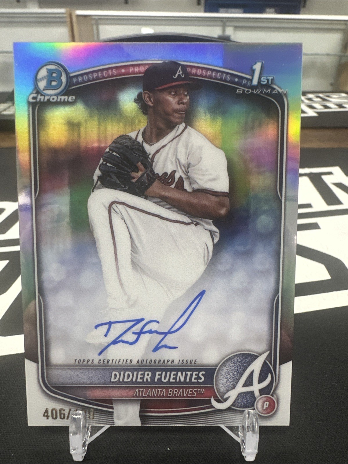 2025 Bowman Didier Fuentes 1st Bowman Chrome  Refractor Auto /499 Braves