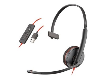 Plantronics/Poly Headset Blackwire C3210 monaural USB Noise Cancelling Neu OVP