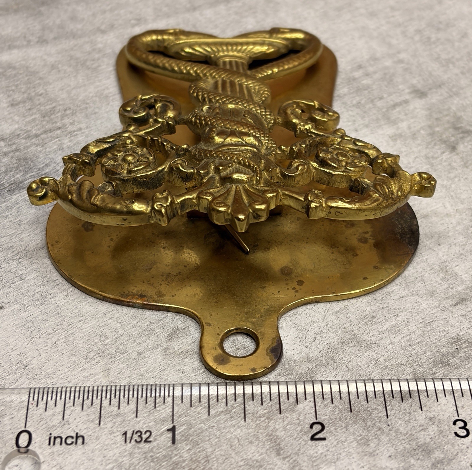 Rare P.E. Guerin NY Signed Brass Serpent Letter Clip