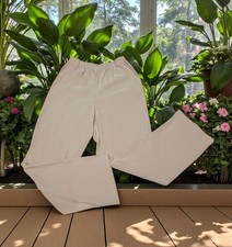 ALFRED DUNNER Pull On Dress Pants Beige POCKETS Elastic Waist STRETCH Women's 12