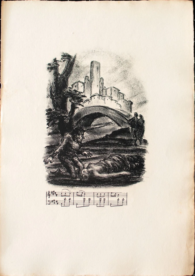 Rafaello Busoni Rigoletto Oper Verdi Illustration sign Lithografie Mappe um 1923 - Bild 2 von 4