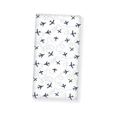 Blue Airplanes Fitted Crib Sheet Air Plane Transportation Sky Standard White
