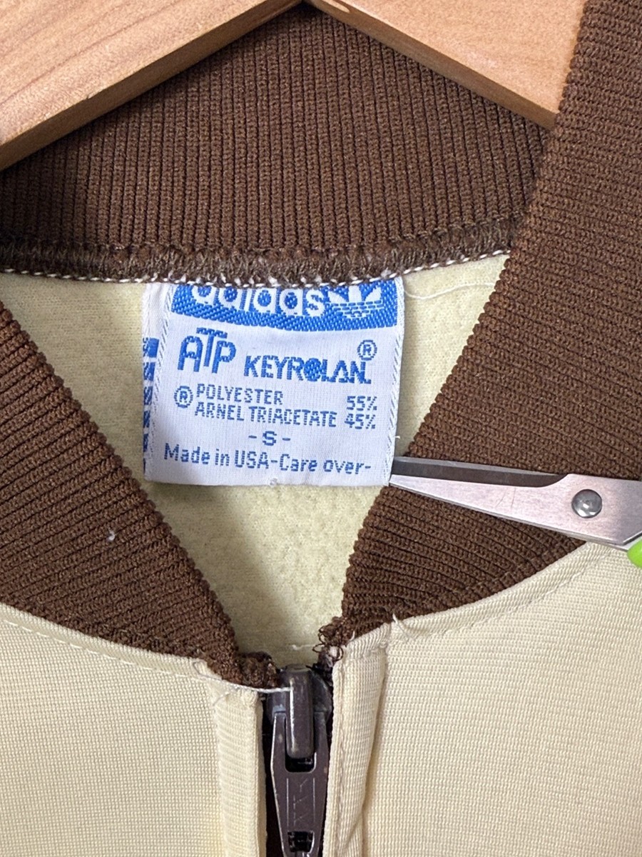 Adidas ATP Keyrolan 1980s Tennis Cream Made USA Track Top Jacket
