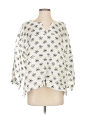 Monoprix femme Women Ivory 3/4 Sleeve Blouse 4
