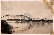 Locomotive Train Crossing Railroad Bridge El Salvador 1928 RPPC Postcard COPY