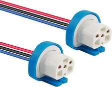 2PCS Headlight Wiring Harness,9007 9004 HB1 HB5 3 Pin Ceramic Headlight Connecto