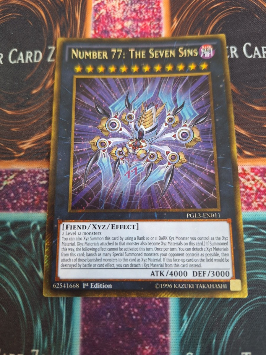 Yu-Gi-Oh! Number 77: The Seven Sins PGL3-EN011 Gold Secret Rare 