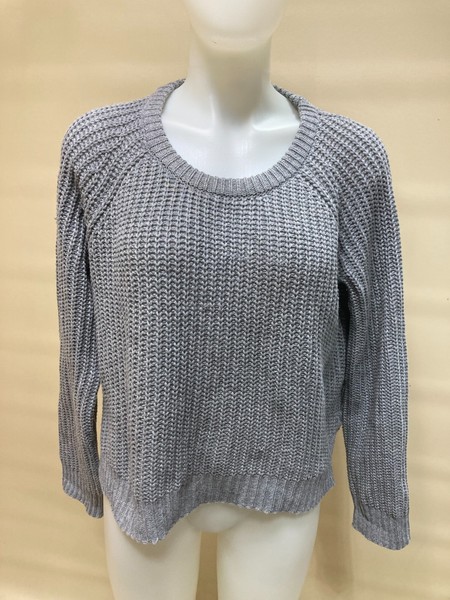 Ladies Acrylic Blend Cardigan Jumper Size M Medium Grey Knit Streetwear
