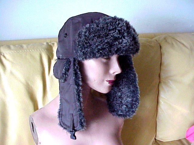 Bad Bunny Style Hat Brown Faux Fur/ Trapper/Aviator/Chin Strap